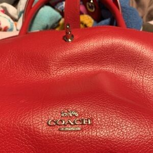 Coach Red Leather Shoulder Bag